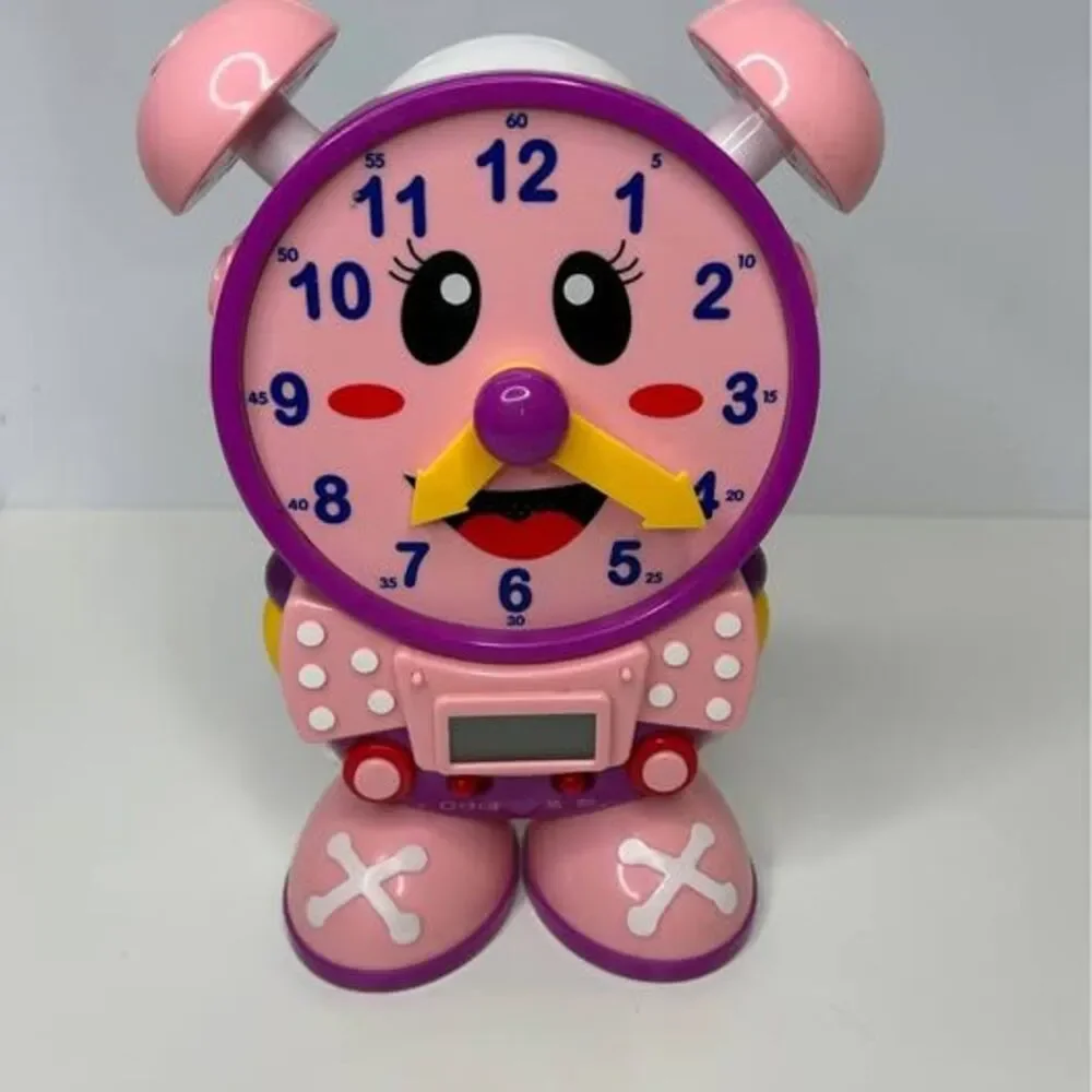 The Learning Journey Pink Telly The Teaching Time Clock Homeschool *WORKING*